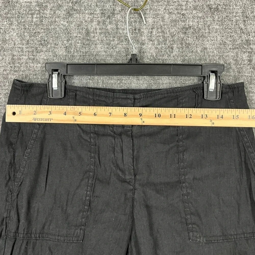 Ann‎ Taylor Loft Linen Blend Utility Cargo Pants Straight Crop Pockets 4 Womens